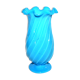 Ancient vase in turquoise blue opaline 18.5cm