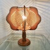 Scandinavian wire and wood lamp from the 60s and 70s