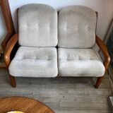 Scandinavian solid teak bench 1970