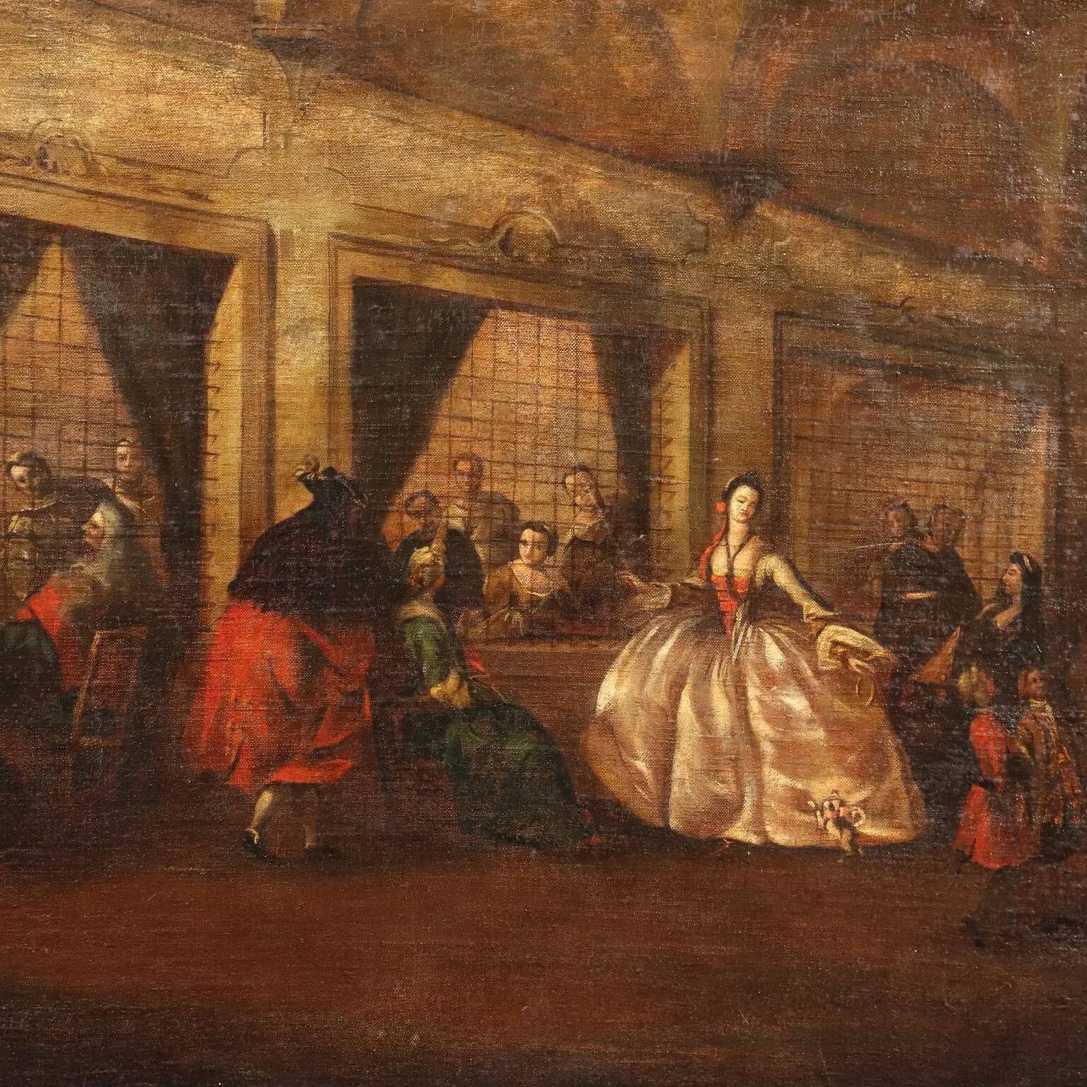 Ancient painting "The parlour of the nuns of San Zaccaria" 1800s