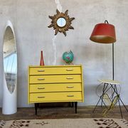 Commode jaune vintage style scandinave