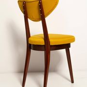Midcentury Heart Chair in Yellow Satin Dedar Gildo Fabric, Europe, 1960s