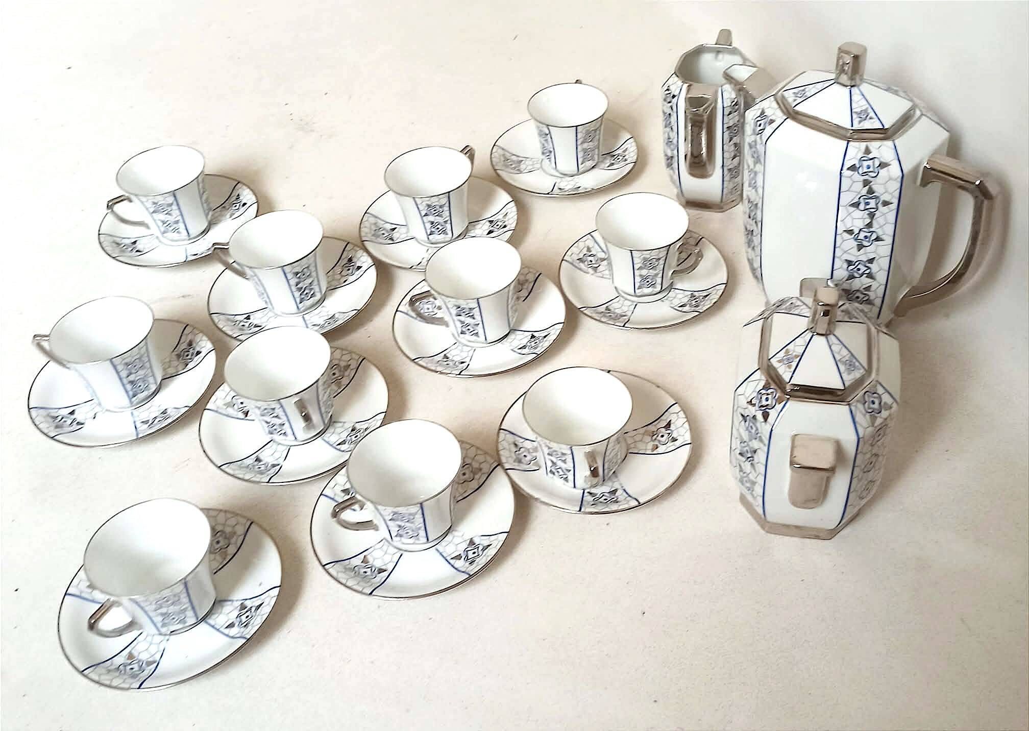 Service à café Art Déco 14 pièces
