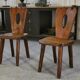 Paire de chaises brutalistes en orme massif par Aranjou 1960’s