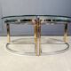 Large coffee table set in brass and glass, 1970s