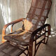 Mid-century adjustable rattan lounge chair with retractable footrest, Japan