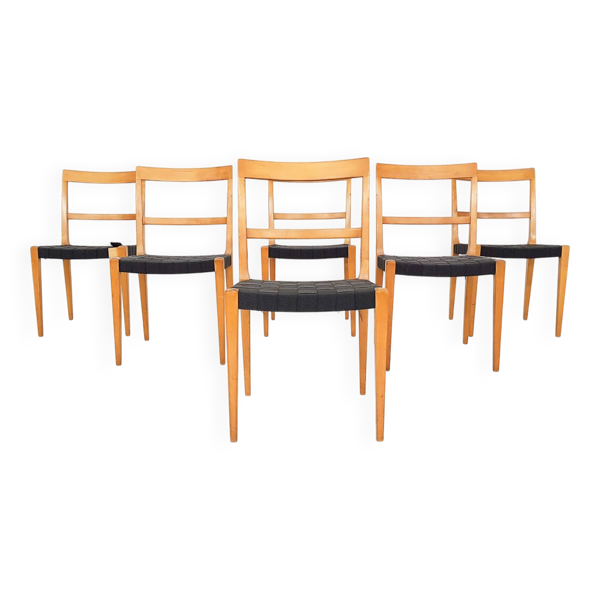 Ensemble de 6 chaises de salle à manger vintage Bruno Mathsson Mimat Mi401, Suède 1932