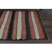 Striped Turkish Vintage Orange Beige Brown Kilim Wool Runner Rugs 142x315