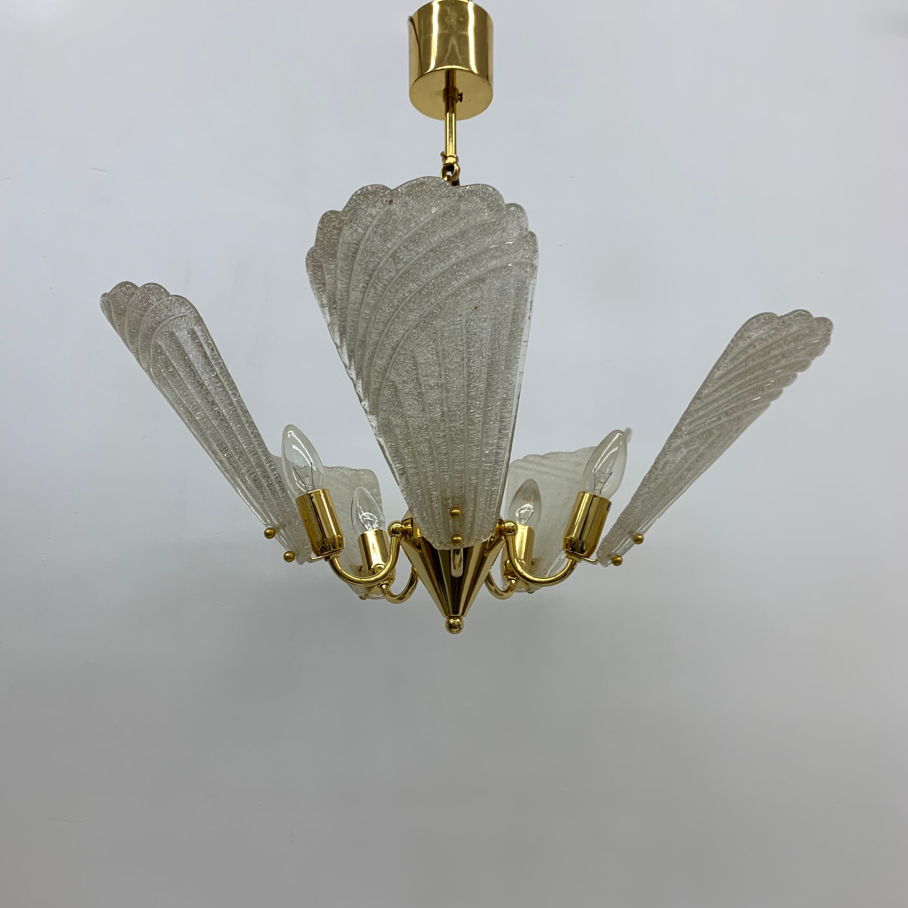 Italian murano glass chandelier hollywood regency design , 1970’s