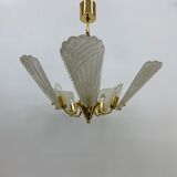 Italian murano glass chandelier hollywood regency design , 1970’s