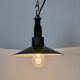 Industrial Green Enamel Military Pendant Lamp with Cast Aluminium Top, 1960