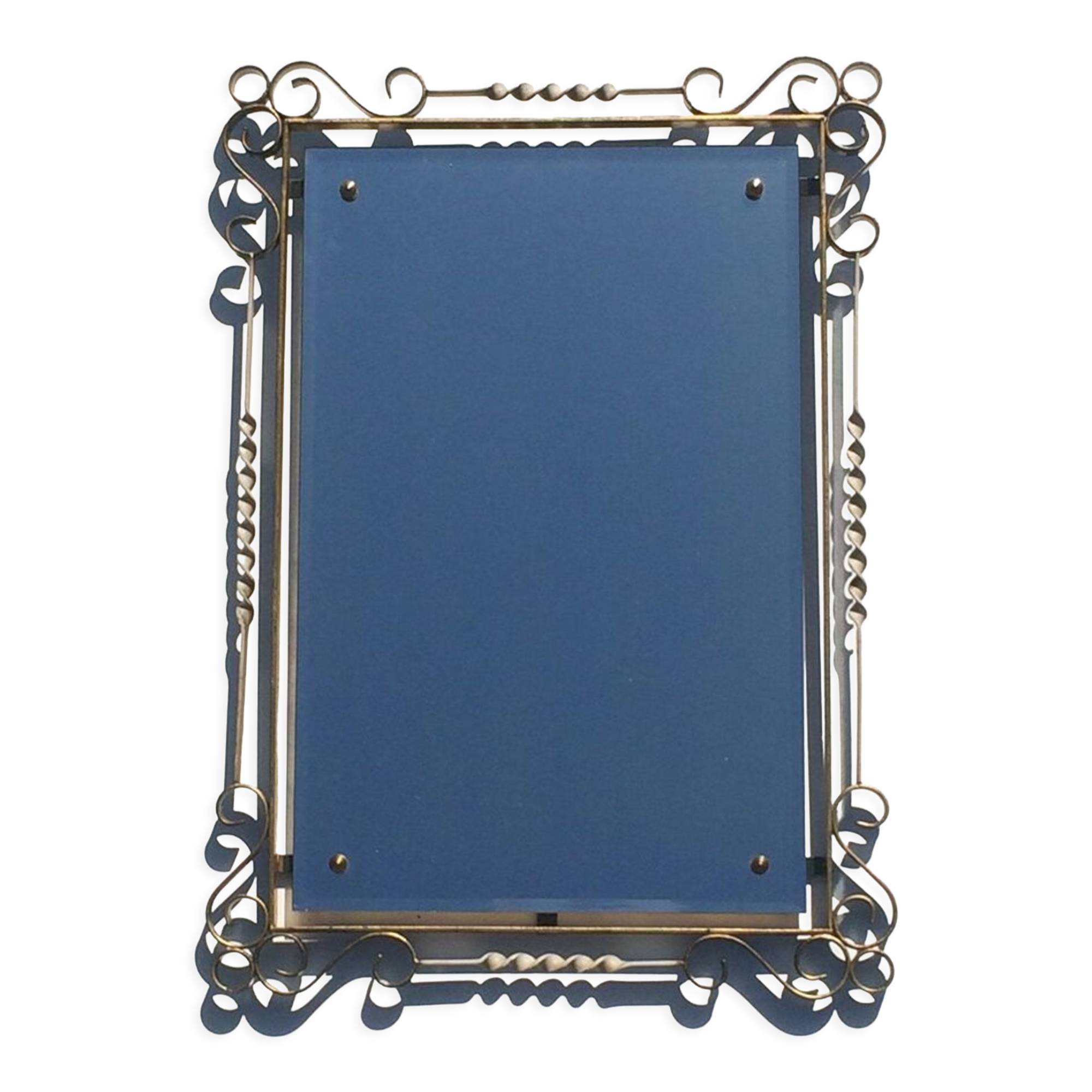 Miroir fer forgé " Hollywood Regency " 52 x 73 vintage 50s