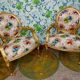 Pair of armchairs Louis XV style printed flower
