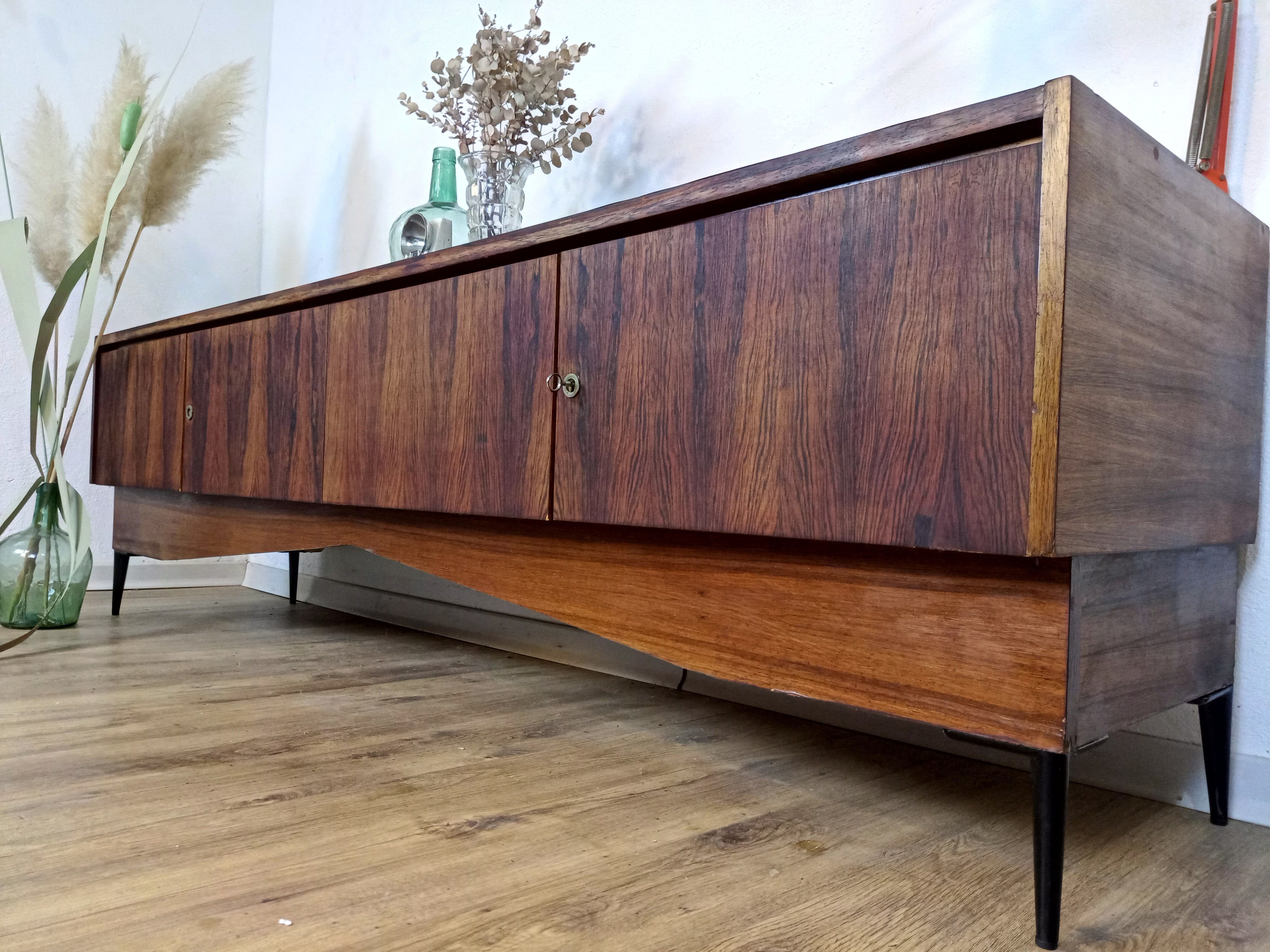 Scandinavian teak and rosewood sideboard