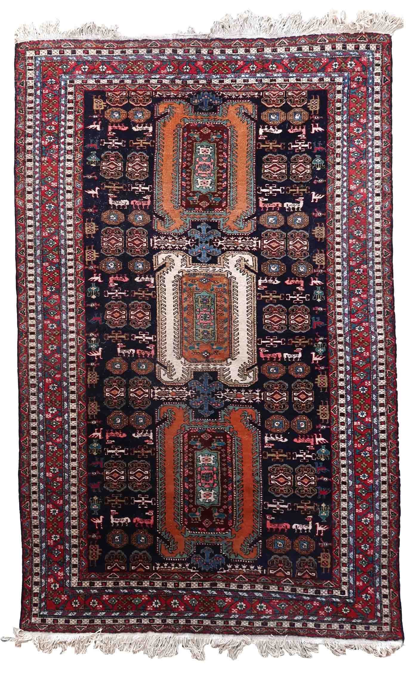 Vintage Armenian carpet Yerevan handmade 169cm x 269cm 1960s