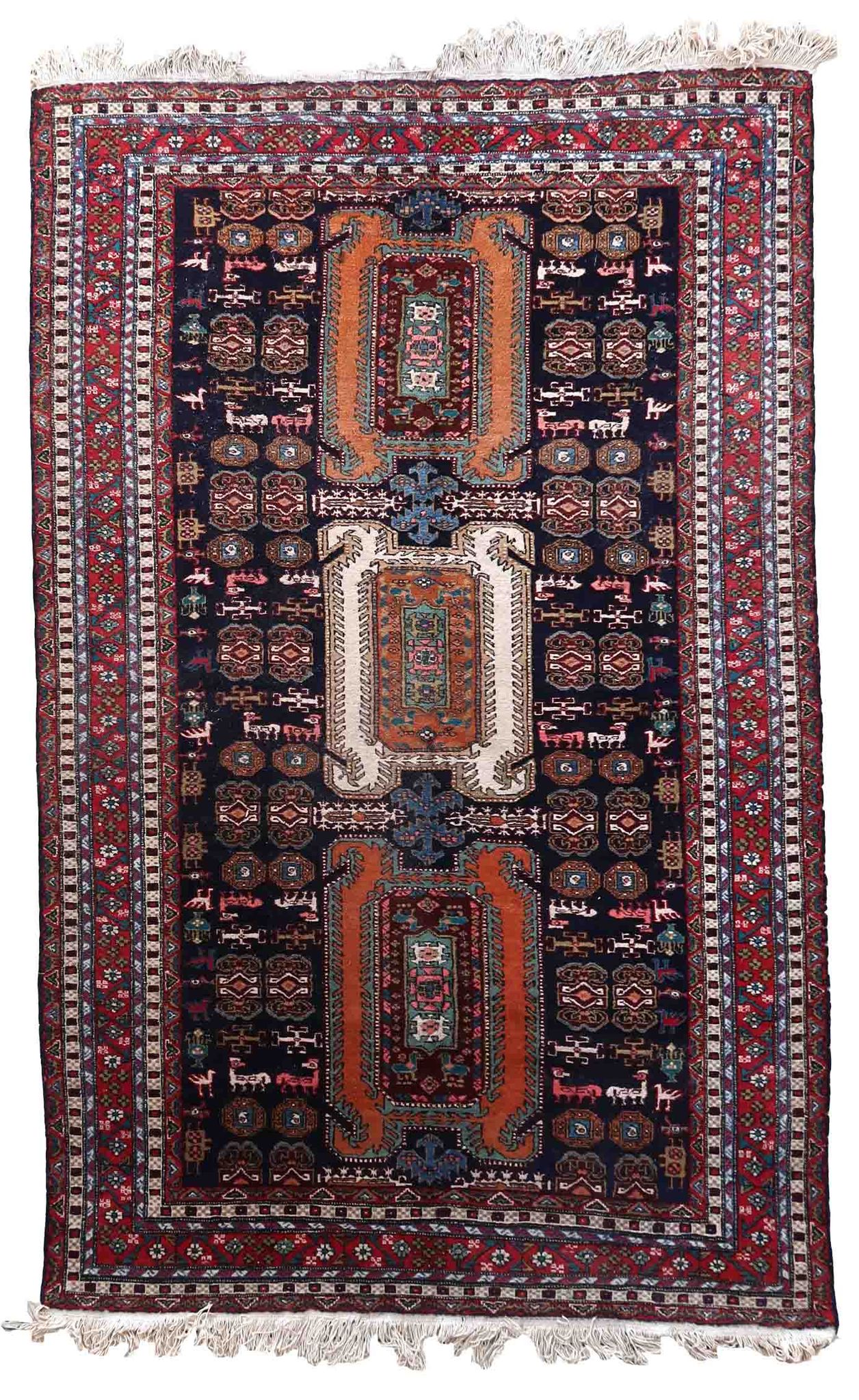 Vintage Armenian carpet Yerevan handmade 169cm x 269cm 1960s