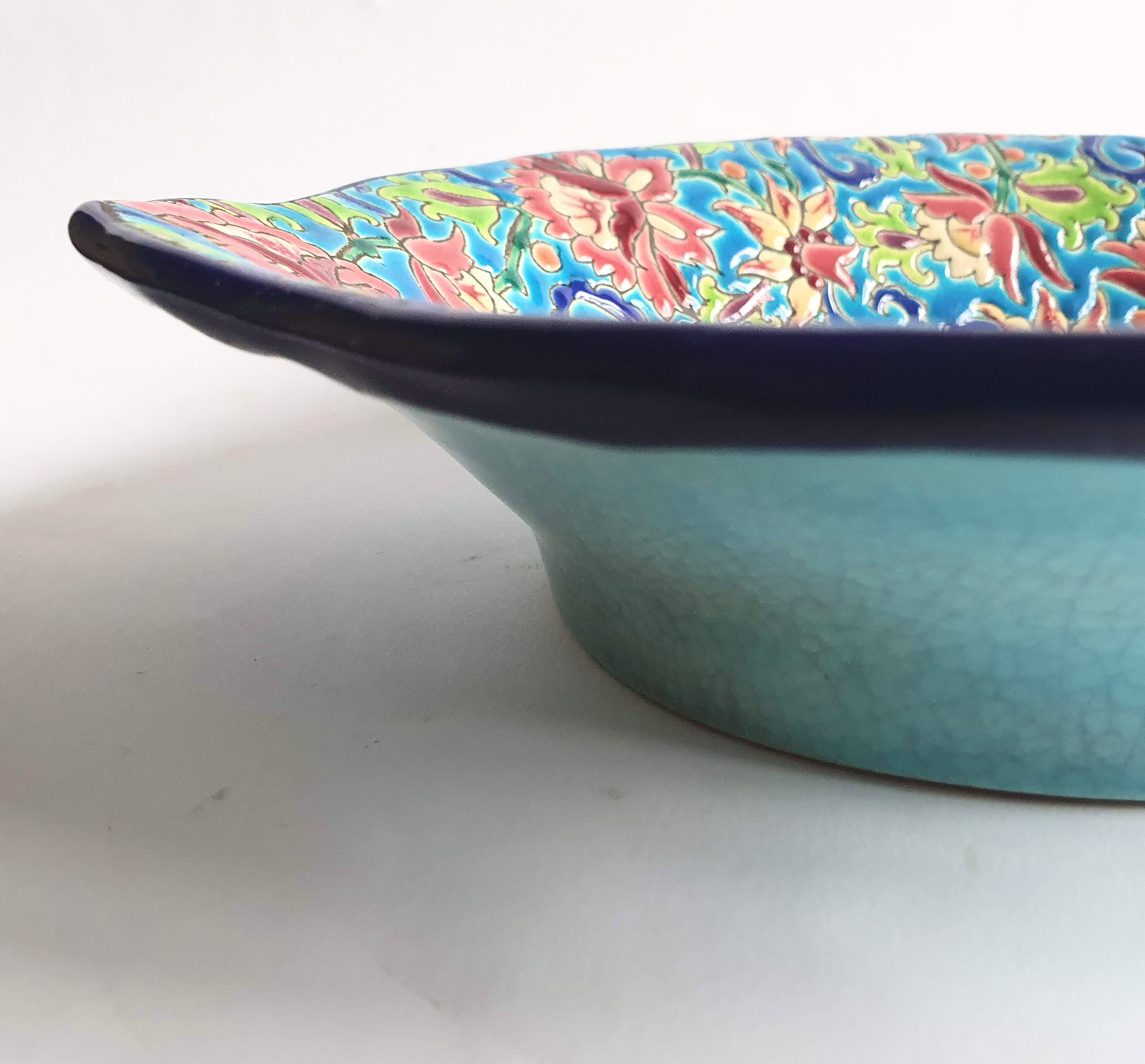 Longwy earthenware dish
