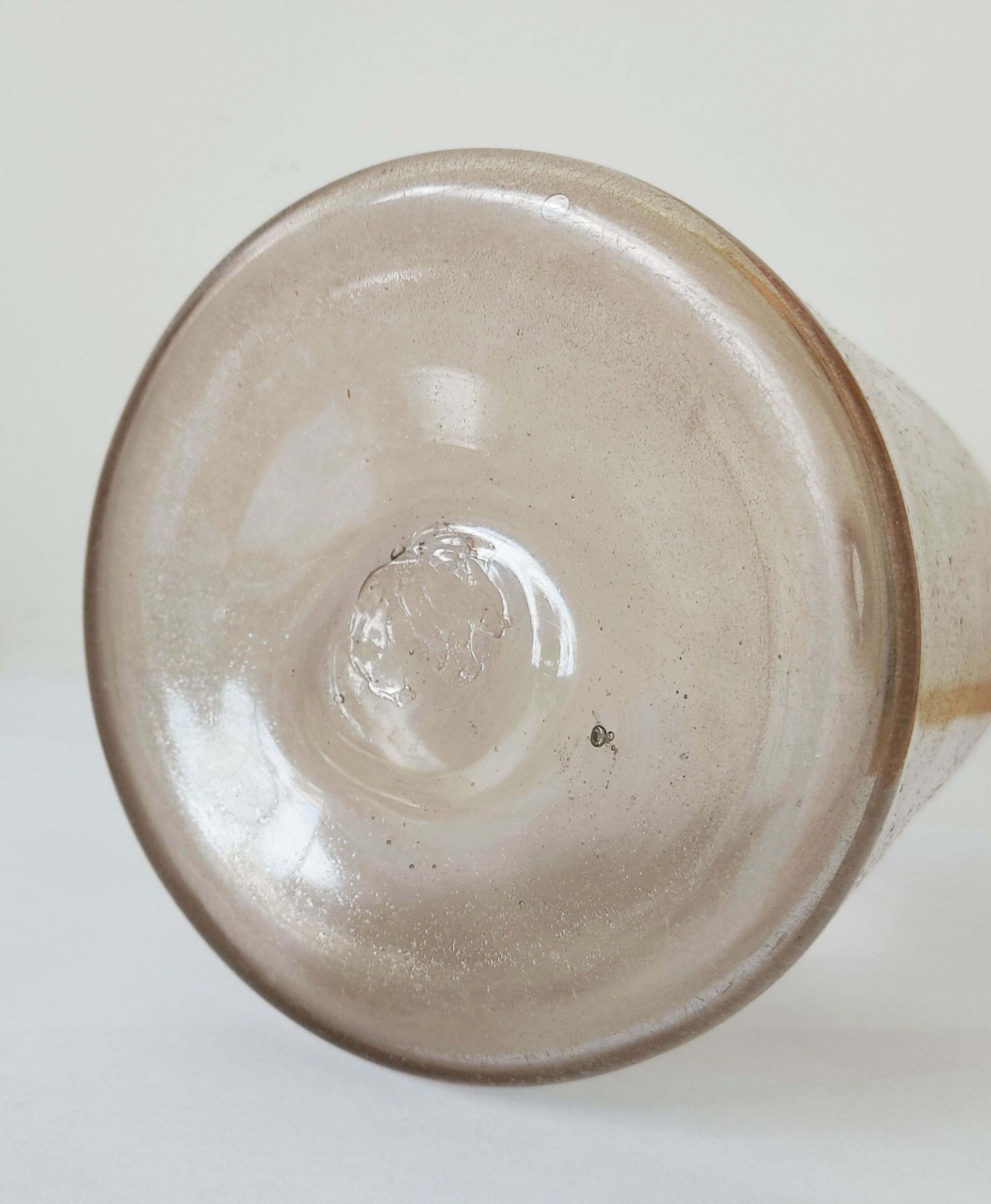 Frosted pale pink glass carafe 29 cm