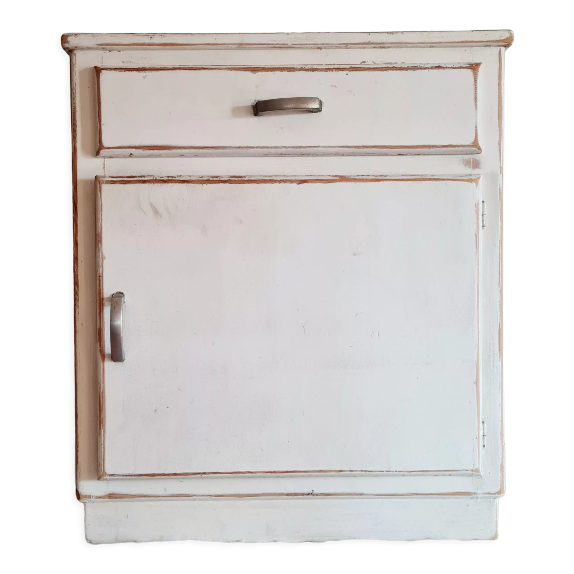 Buffet - bahut blanc ancien blanc patiné