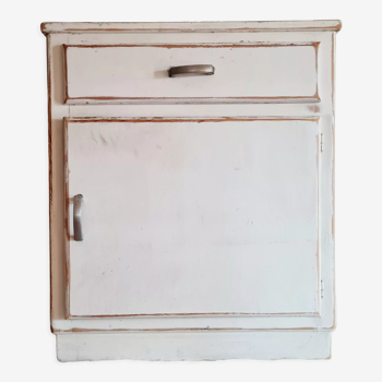 Buffet - bahut blanc ancien blanc patiné