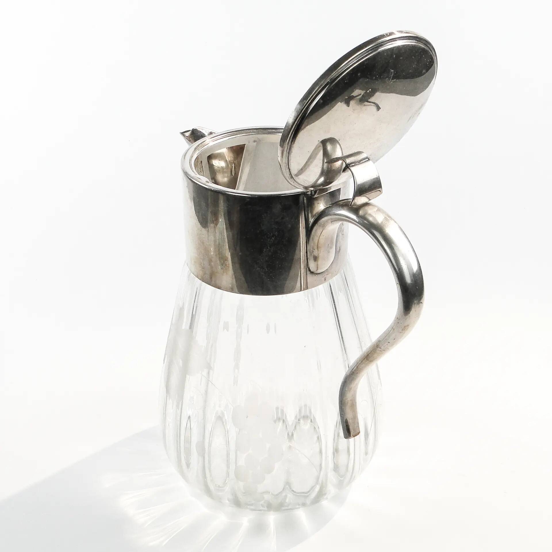 Art Deco wine jug, glass, Germany, 1920s