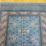 Wool carpet 60 x 120 blue with stars