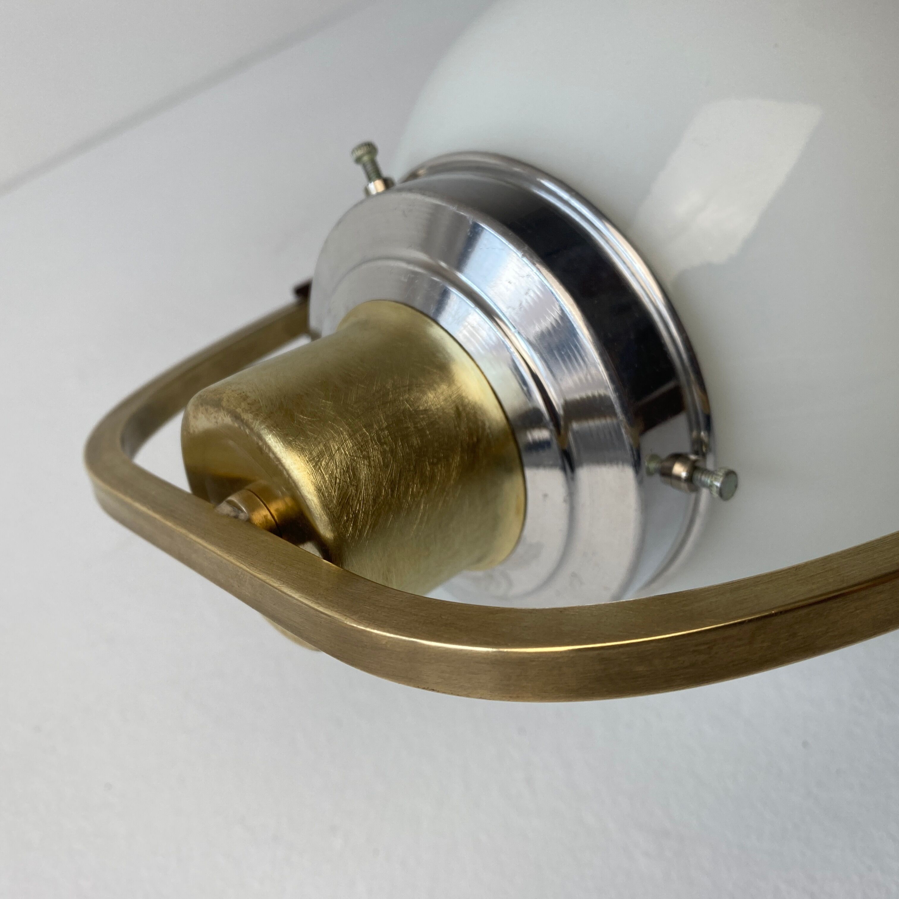 Old opaline pendant lamp 1950 vintage