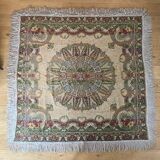 Algiers silk tablecloth, early 20th century, floral motifs enhanced with gold thread, handmade