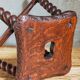 Antique stool in turned and carved solid wood