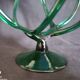 Bowl, centerpiece on twisted blue and green glass legs
