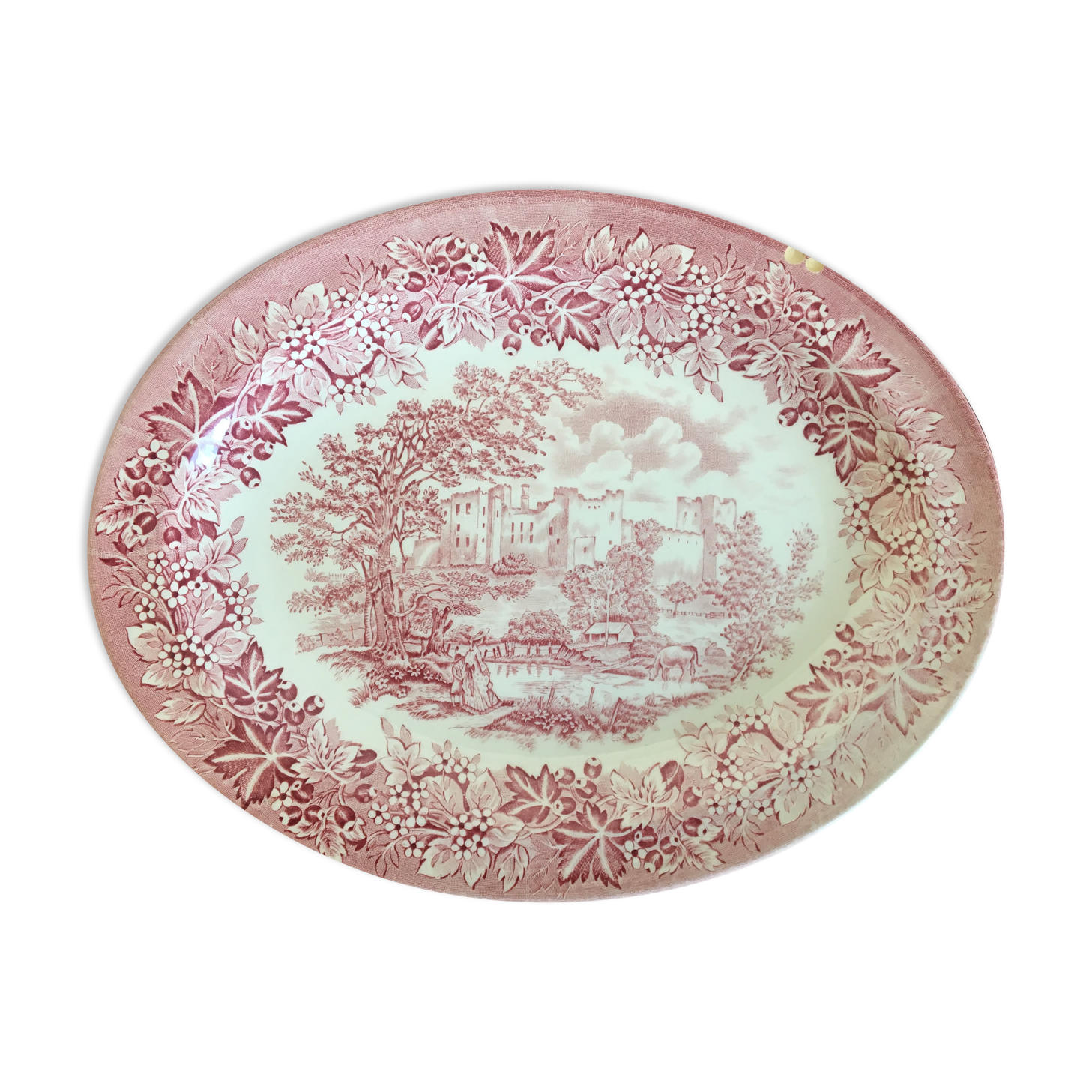 Oval dish in English earthenware