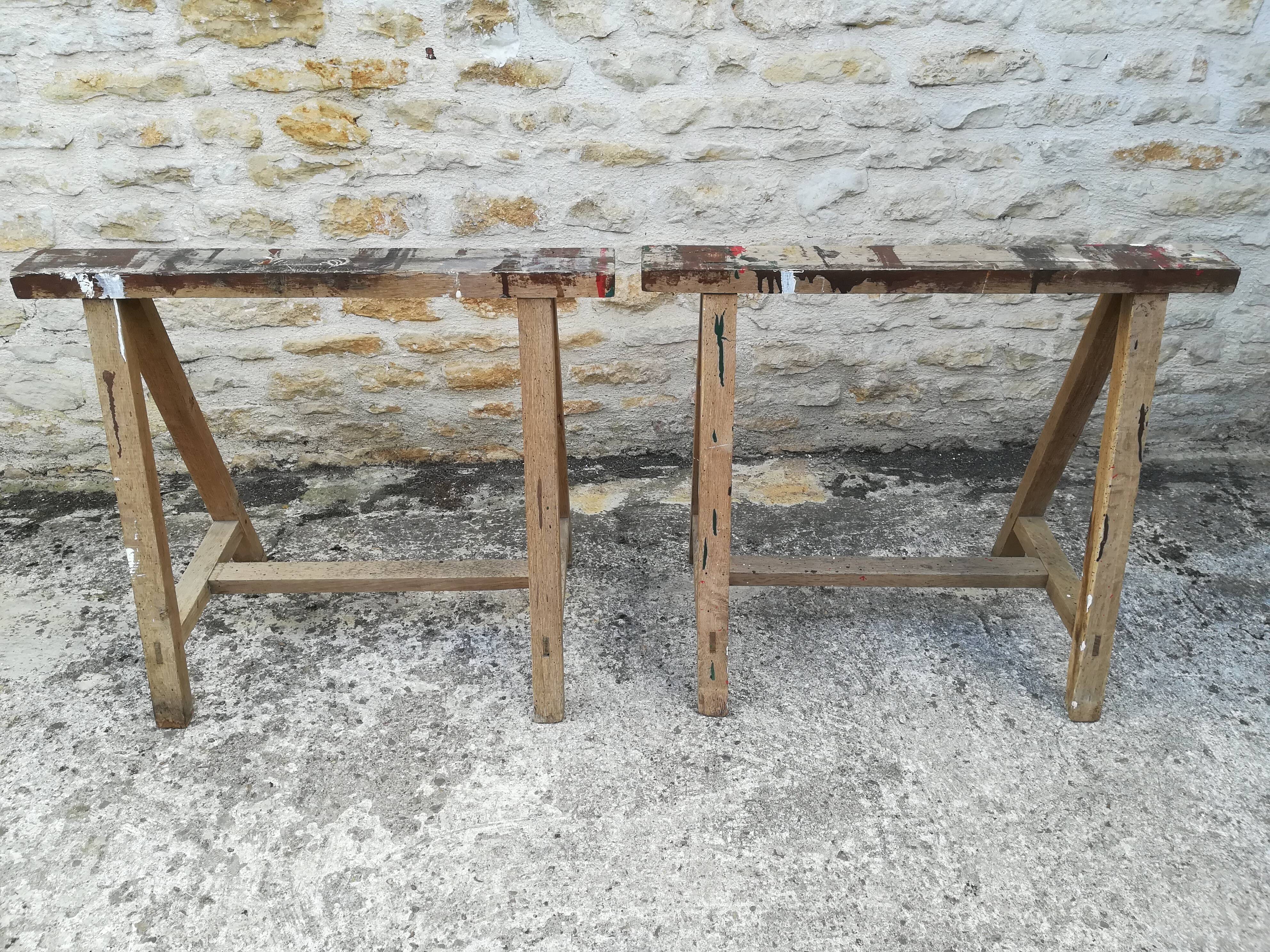 Farm table on trestles
