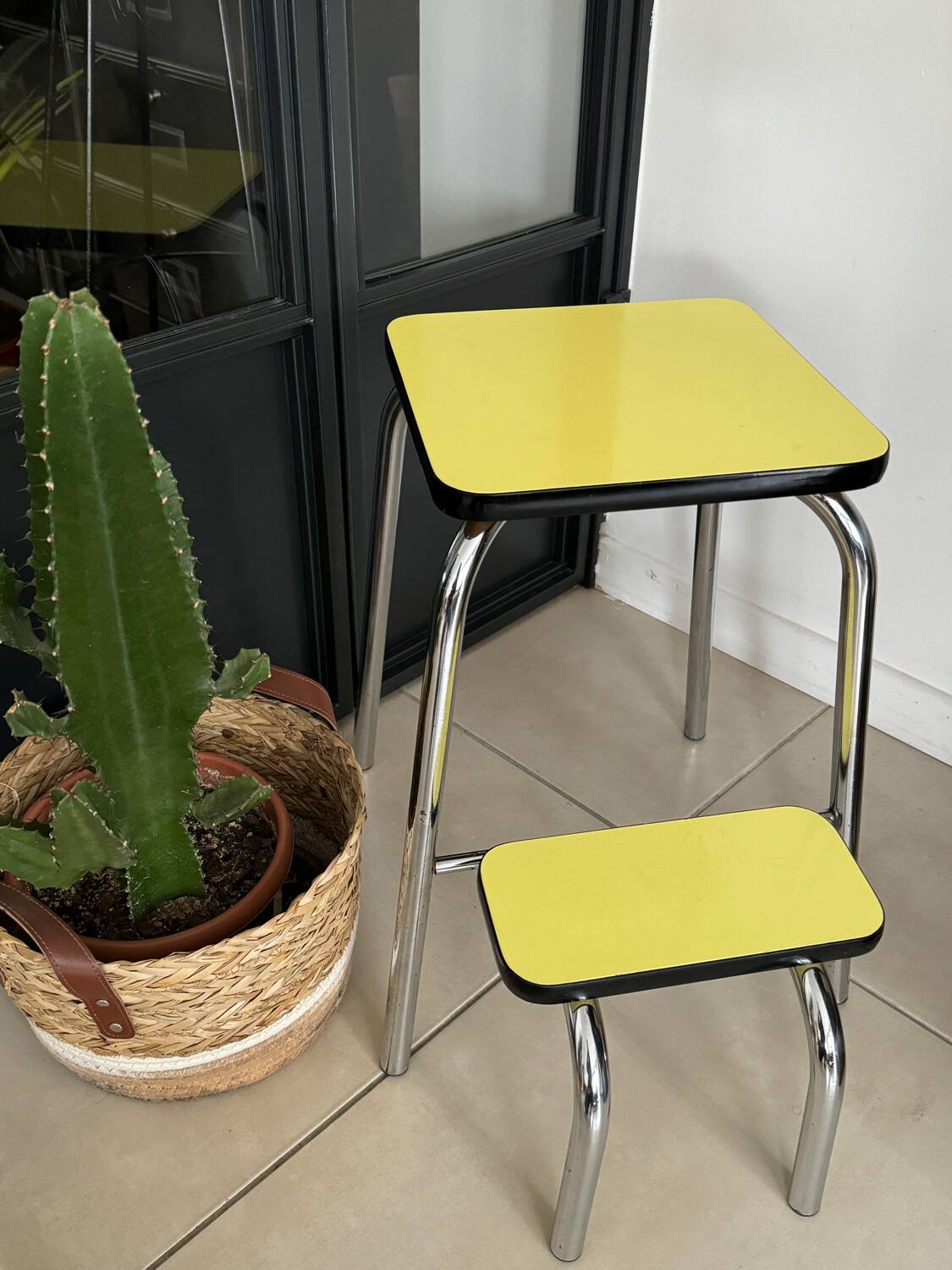 Yellow Formica step stool