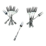 11 fourchettes à dessert japonaises en acier inoxydable, motif rose, 1970