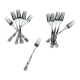 Set of 10+1 Japanese stainless steel dessert forks, rose pattern, 1970