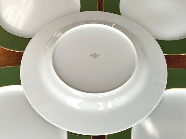 Bernardaud 6 grandes assiettes de présentation en porcelaine de Limoges