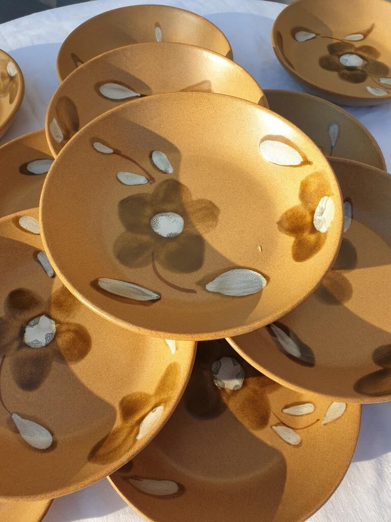 Set 12 hollow plates D20.5 Nadège 1970 Sarreguemines