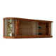 Polish Mid-Century Modern Wall Showcase Cabinet – Beveled Glass & Wood Vene