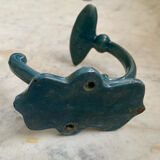 Blue enamelled cast iron hook