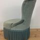 Fauteuil crapaud velours vert à franges