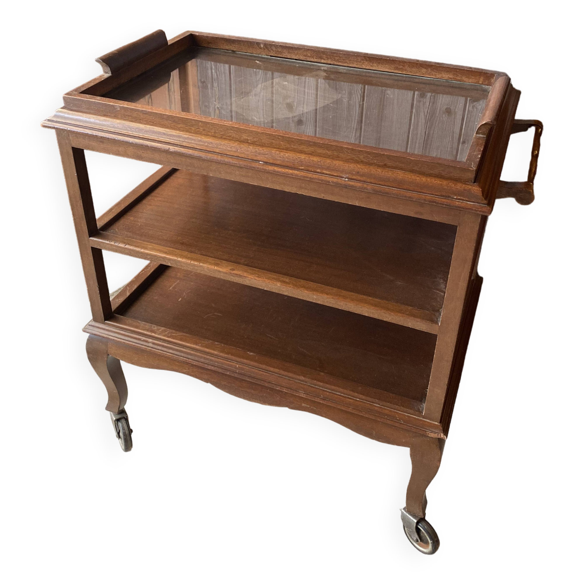 Mahogany serving trolley