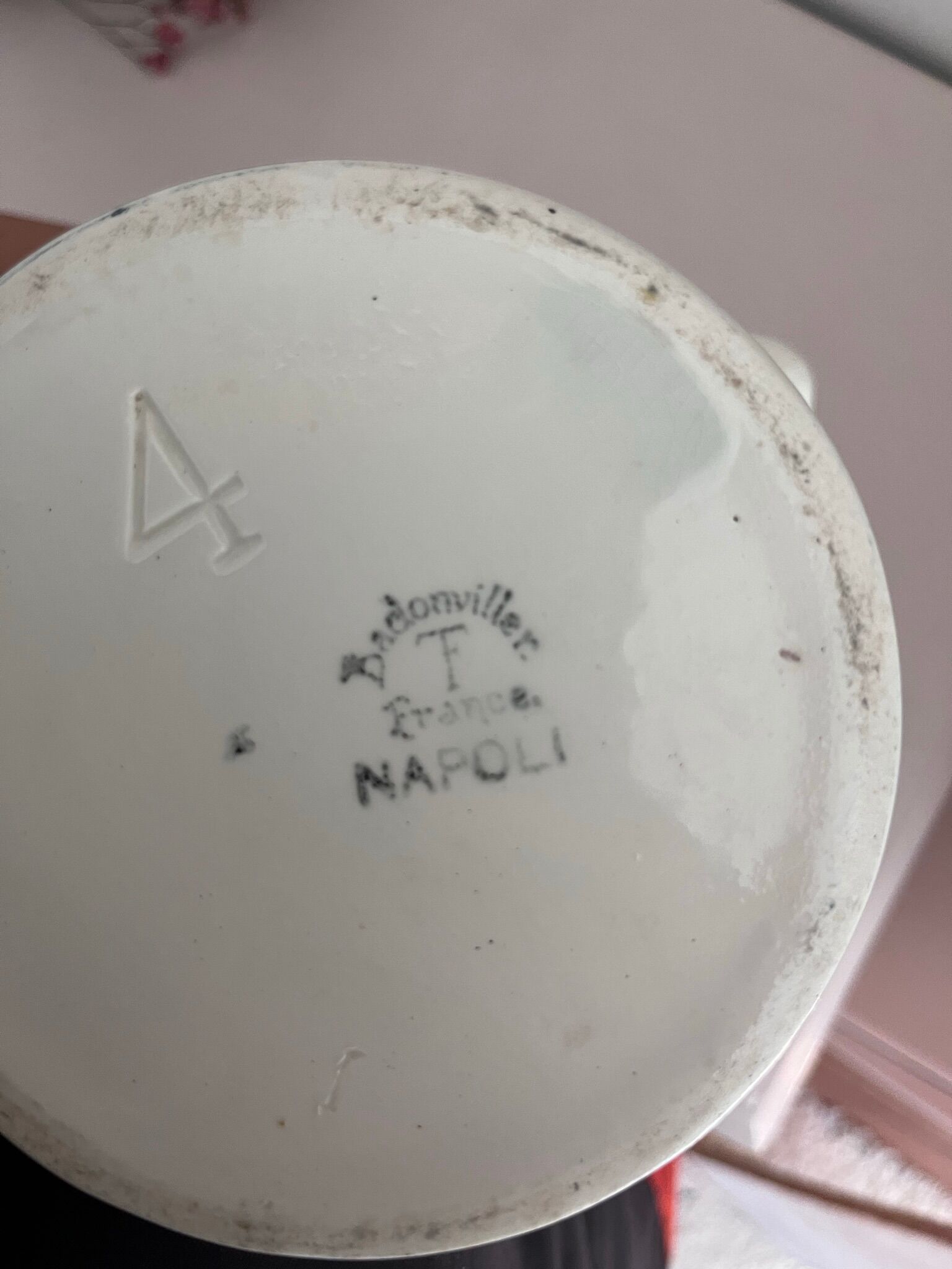 Broc vase in vintage Badonviller earthenware