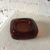 Brown glass ashtray