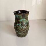 Vase Alain Maunier Vallauris 1950s 60s geometric turquoise decoration