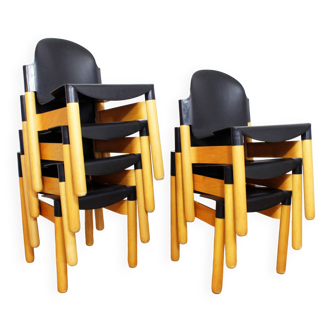 Set of 7 thonet flex 2000 chairs by gerd lange