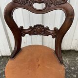 Mid-19th century solid walnut harpist's chair