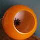 70s space age orange glass globe ball pendant light