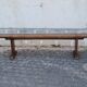 Brutalist farmhouse bench in solid oak 220 cm