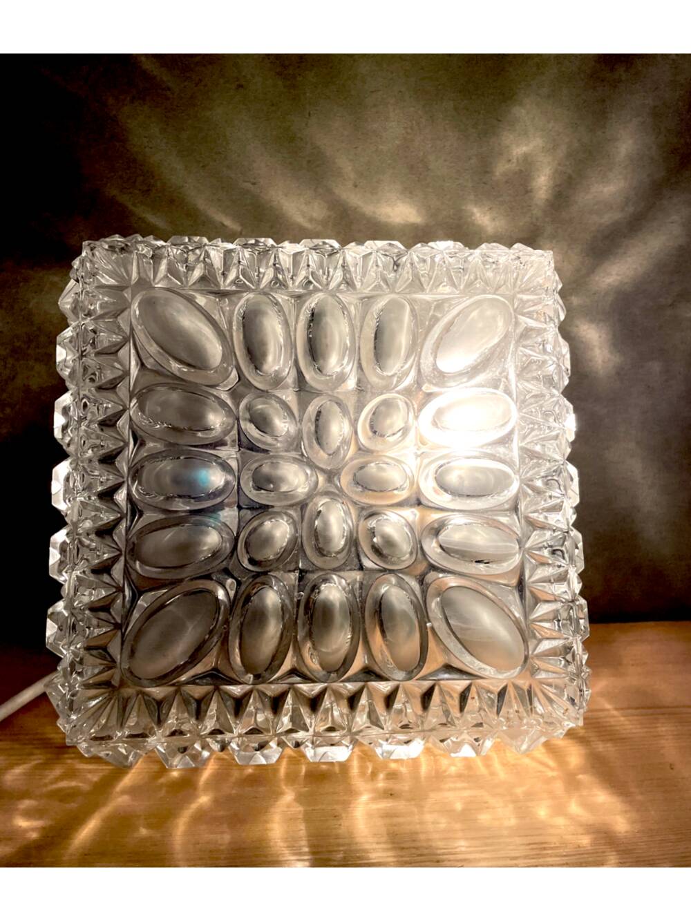 Square glass flush mount ceiling light or wall sconce