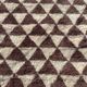 Very large Moroccan Berber rug in cream and burgundy 450x300 cm with a triangular pattern.